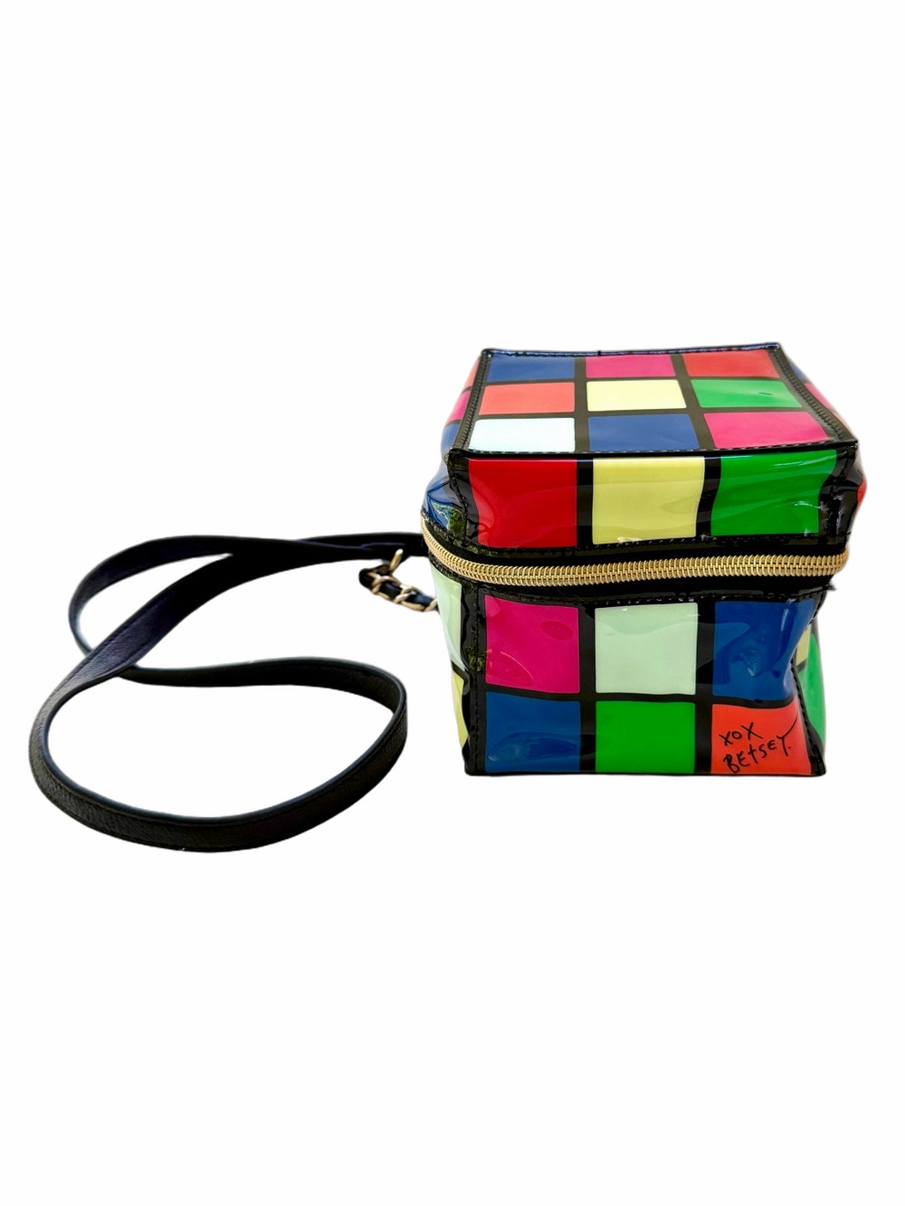 Betsey Johnson Rubiks Cube Multicolor Wristlet Crossbody Purse Mini Bag Rare EUC - Picture 2 of 15